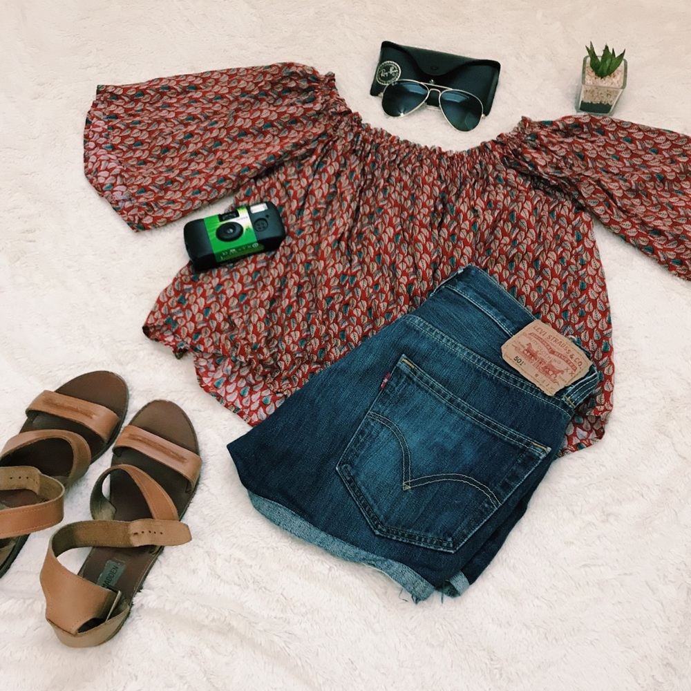 Mexicali Blues off the shoulder top